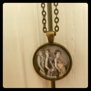 Antique looking picture necklace